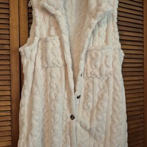 Cozy White Fleece Vest
